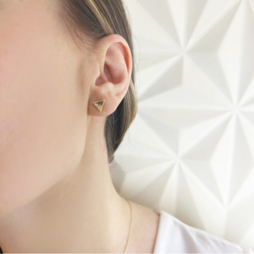Orecchini a triangolo Diamond Yellow Gold sempre - corto 2
