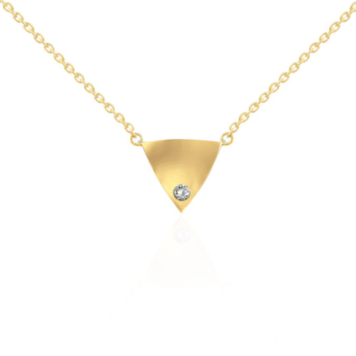 Collar Triángulo Diamante Oro Amarillo Always - Diamant Halsketten