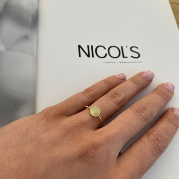 Anillo Círculo Diamante Oro Amarillo Always - diseños actuales