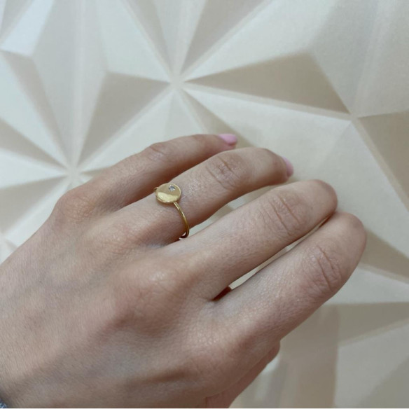 Anillo Círculo Diamante Oro Amarillo Always - diseños actuales