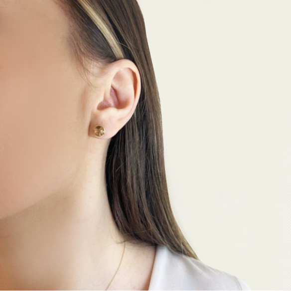 Pendientes Círculo Diamante Oro Amarillo Always - kurze