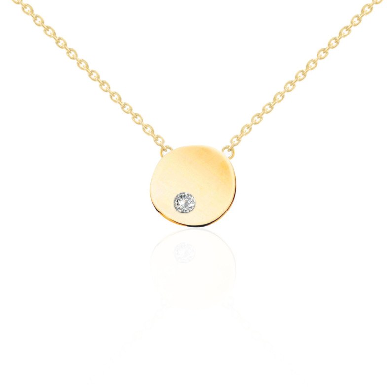 Collar Círculo Diamante Oro Amarillo Always - Colares de diamantes