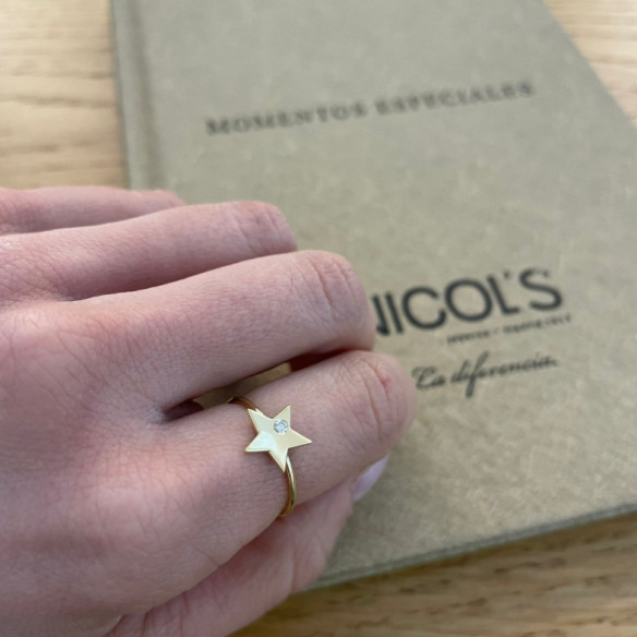 Yellow Gold Diamond Star Ring ALWAYS - Yellow Gold Modern Rings