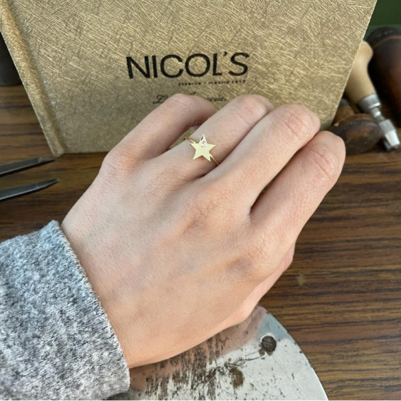 Yellow Gold Diamond Star Ring ALWAYS - Yellow Gold Modern Rings
