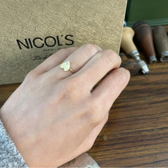 Anillo Corazón Diamante Oro Amarillo Always - RINGE