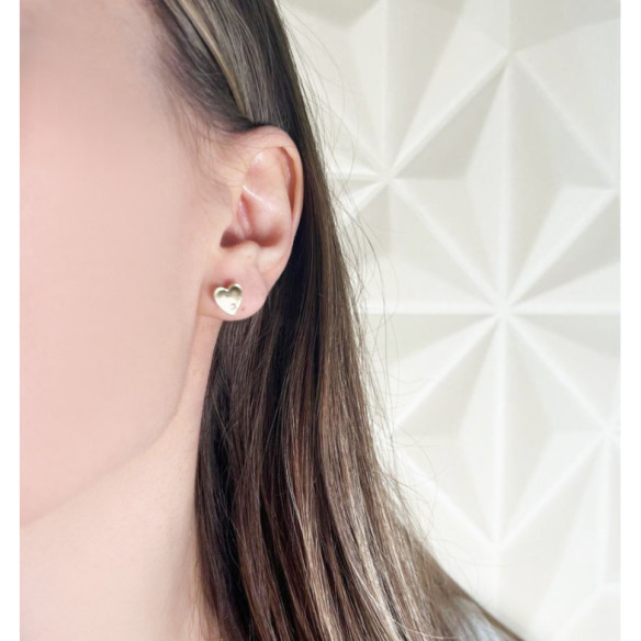 Pendientes Corazón Diamante Oro Amarillo Always - cortos