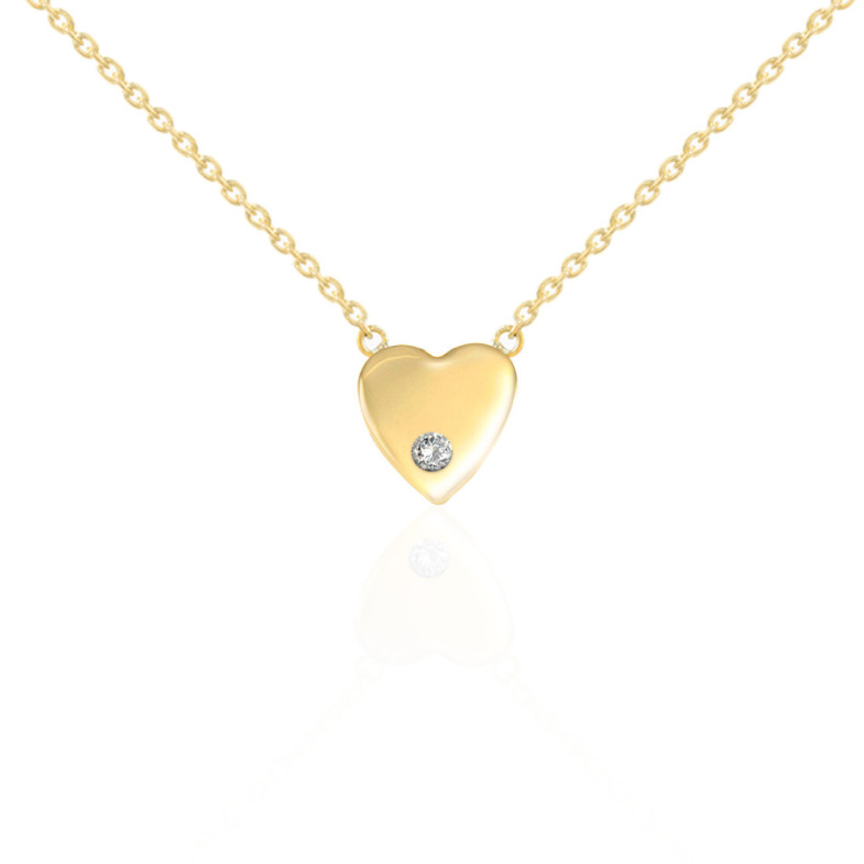 Collar Corazón Diamante Oro Amarillo Always - Diamant Halsketten