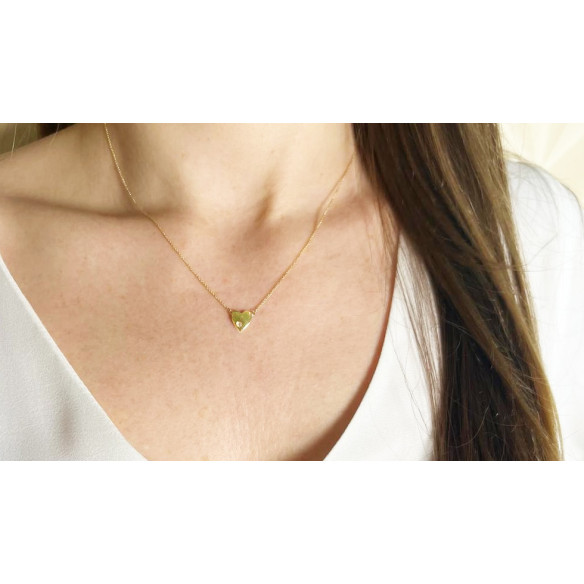 Collar Corazón Diamante Oro Amarillo Always - Colares de diamantes