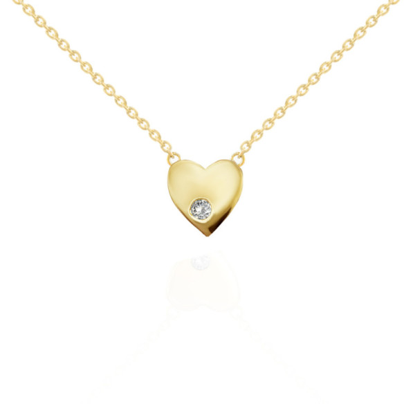 Collar Corazón Diamante Oro Amarillo Always - Diamant Halsketten