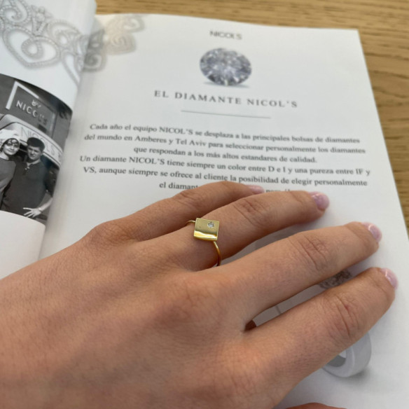 Anillo Rombo Diamante Oro Amarillo Always - diseños actuales