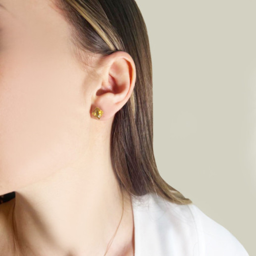 Pendientes Rombo Diamante Oro Amarillo Always - cortos 2
