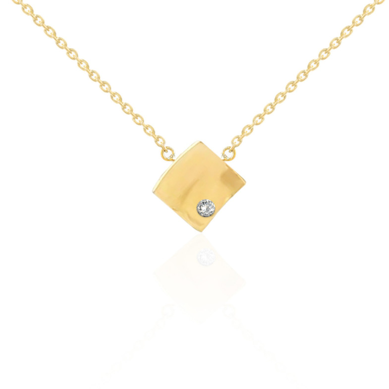 Collar Rombo Diamante Oro Amarillo Always - Colliers diamant