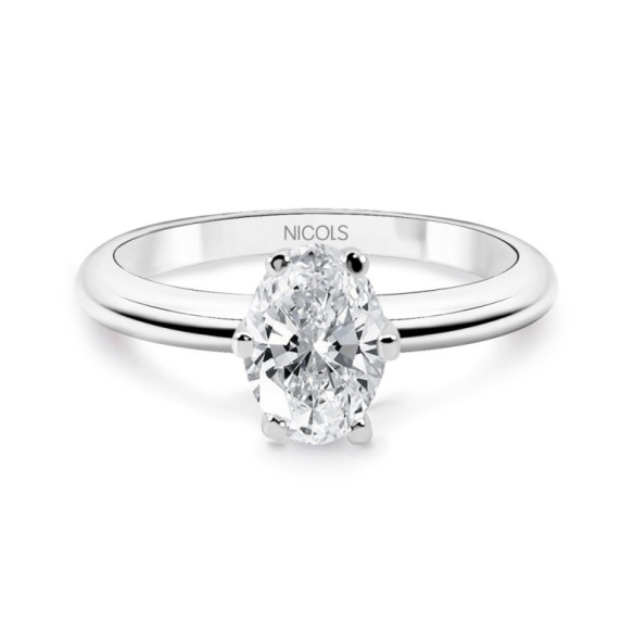 Anillo Solitario Olivia 0.50 - Sculpture ovale