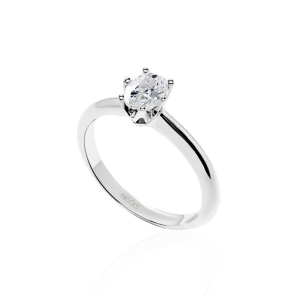 Anillo Solitario Olivia 0.50 - Scultura ovale