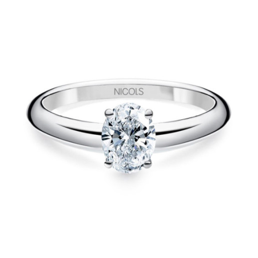 Anillo Solitario Olivia 0.50 - Branco dourada solitária