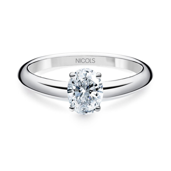 Anillo Solitario Olivia 0.50 - Blanc or blanc solitaire