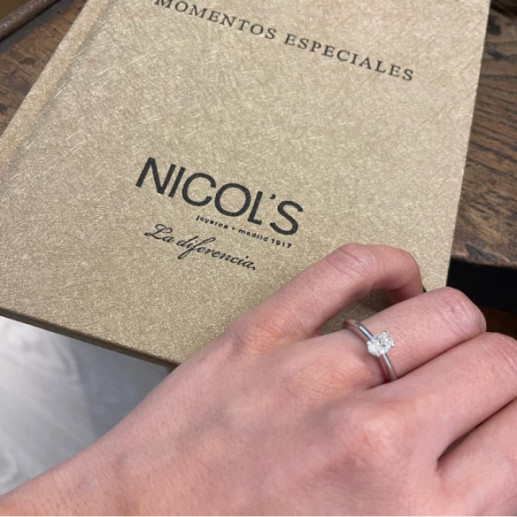 Anillo Solitario Olivia 0.50 - Weiß golden einsam 2
