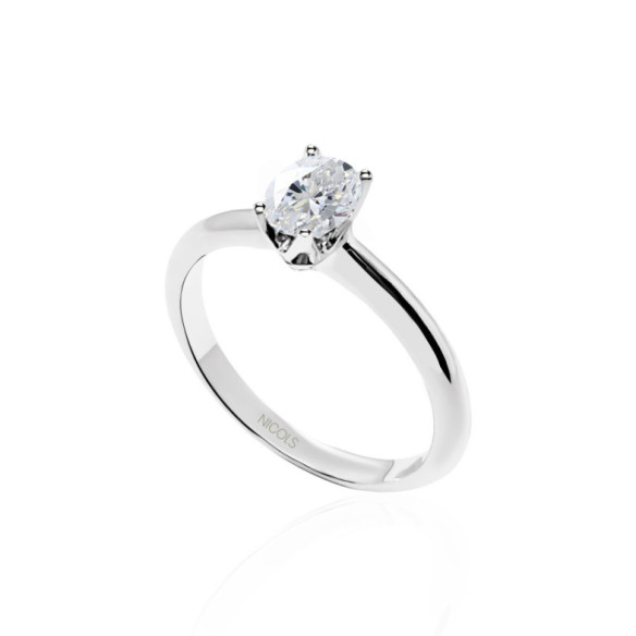 Anillo Solitario Olivia 0.50 - Bianco Golden Soli