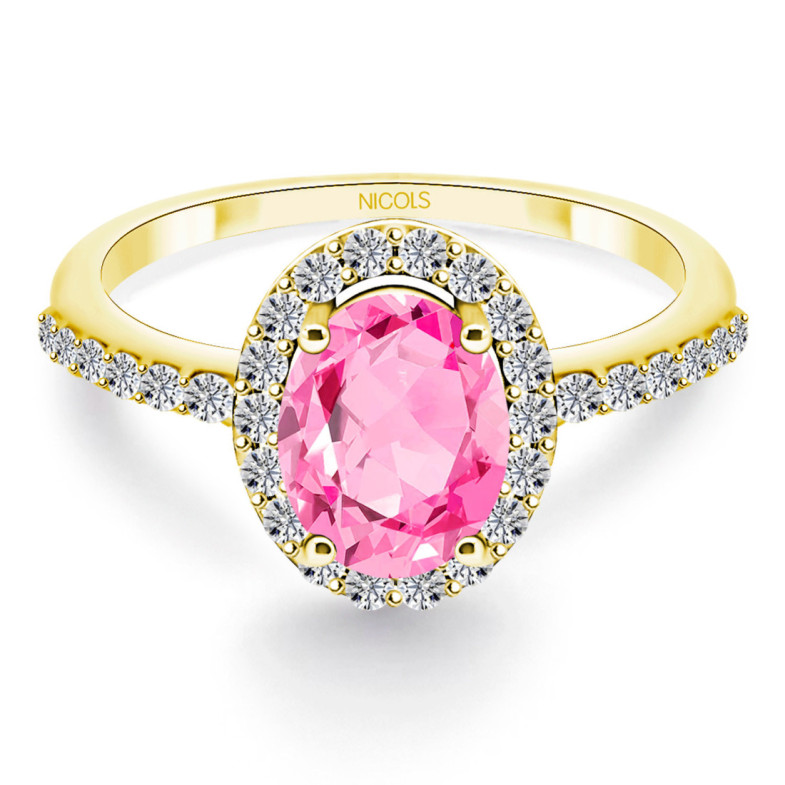 Anillo Zafiro Rosa Dalia Sunset 1.20Ct Oro Amarillo - Anillos Compromiso Aniversario