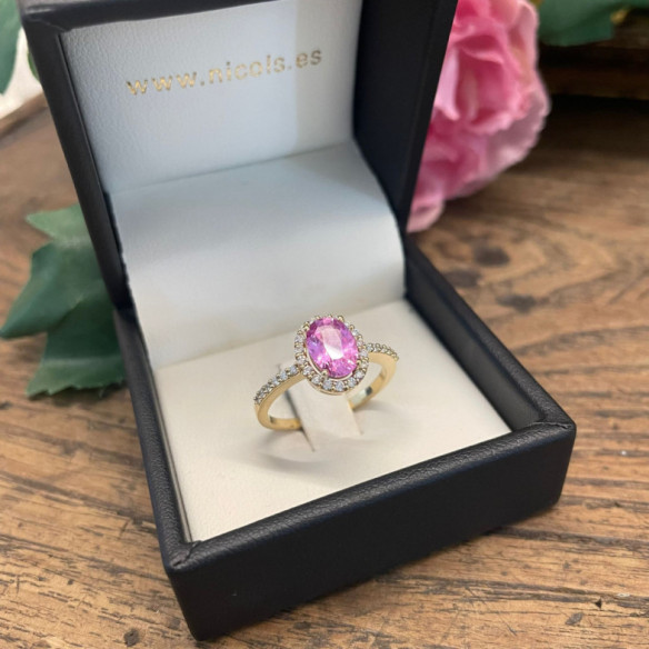 Anillo Zafiro Rosa Dalia Sunset 1.20Ct Oro Amarillo - Anillos Compromiso Aniversario