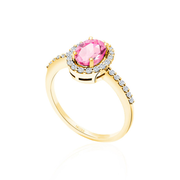 Anillo Zafiro Rosa Dalia Sunset 1.20Ct Oro Amarillo - Anillos Compromiso Aniversario
