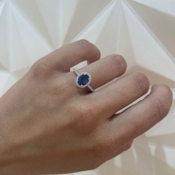 Anillo Zafiro Dalia Sunset 1.20Ct - Impegno di anniversario degli anelli
