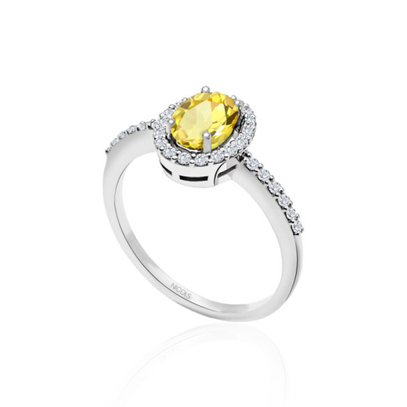 Dahlia Sunset Yellow Sapphire Ring 1.00 - Sapphire rings