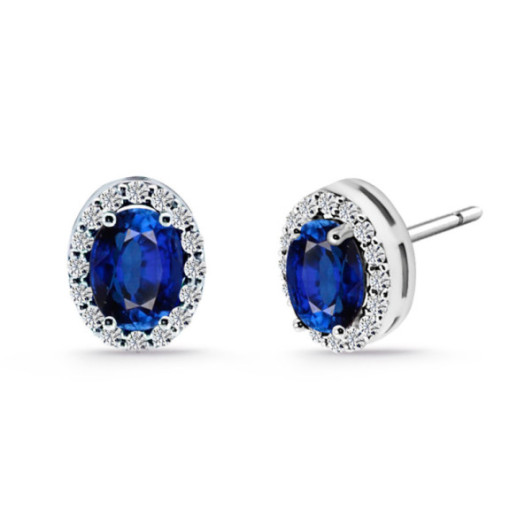 Pendientes Zafiro oval Orla Sunset dormilona - PENDIENTES