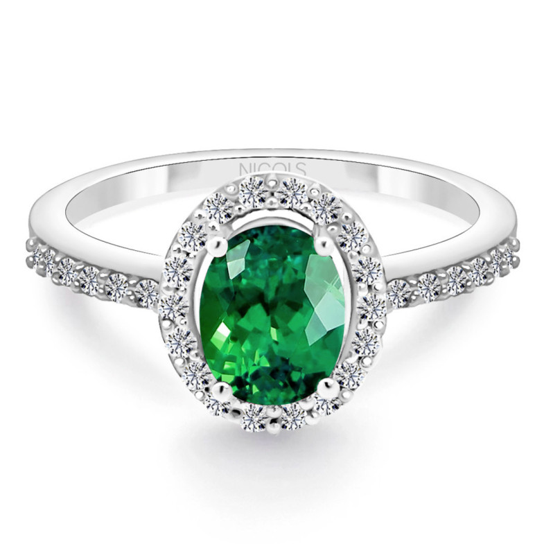 Anillo Esmeralda Dalia Sunset 1.00 Oro Blanco - Smaragdringe
