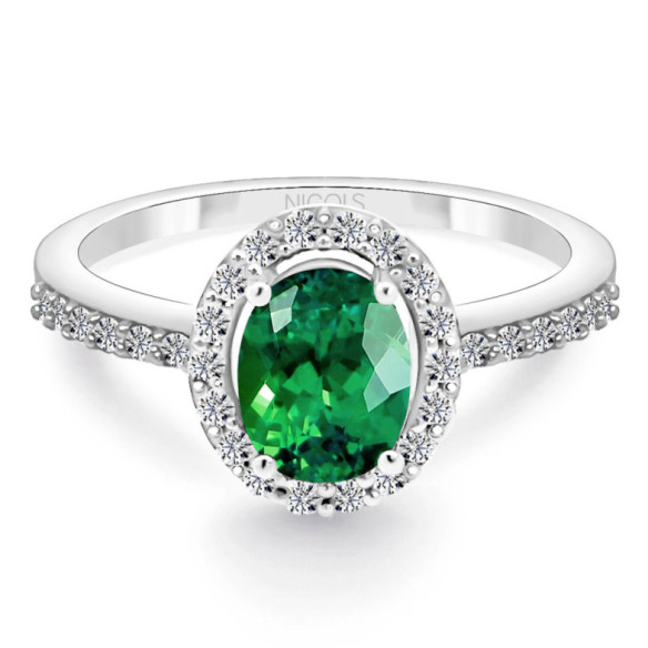 Anillo Esmeralda Dalia Sunset 1.00 Oro Blanco - Smaragdringe