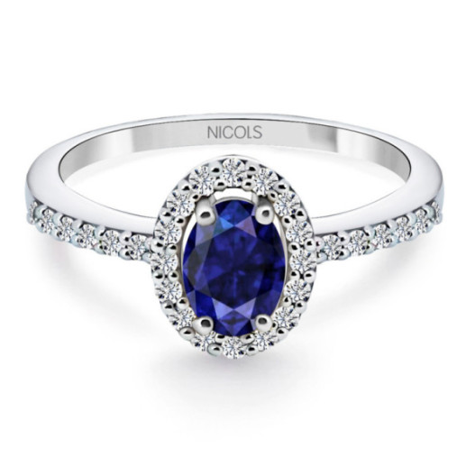 Anillo Zafiro Azul Dalia Sunset 0.60 - ANILLOS