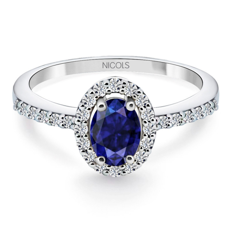Anillo Zafiro Azul Dalia Sunset 0.60 - ANILLOS