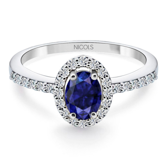 Anillo Zafiro Azul Dalia Sunset 0.60 - RINGE