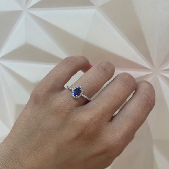 Anillo Zafiro Azul Dalia Sunset 0.60 - ANILLOS