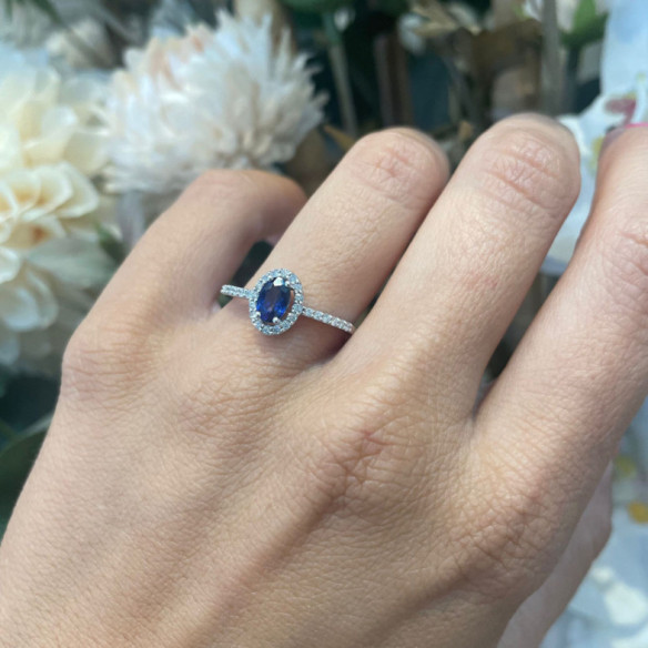 Anillo Zafiro Azul Dalia Sunset 0.60 - ANELLI