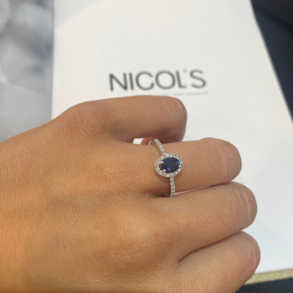 Anillo Zafiro Azul Dalia Sunset 0.60 - ANéIS
