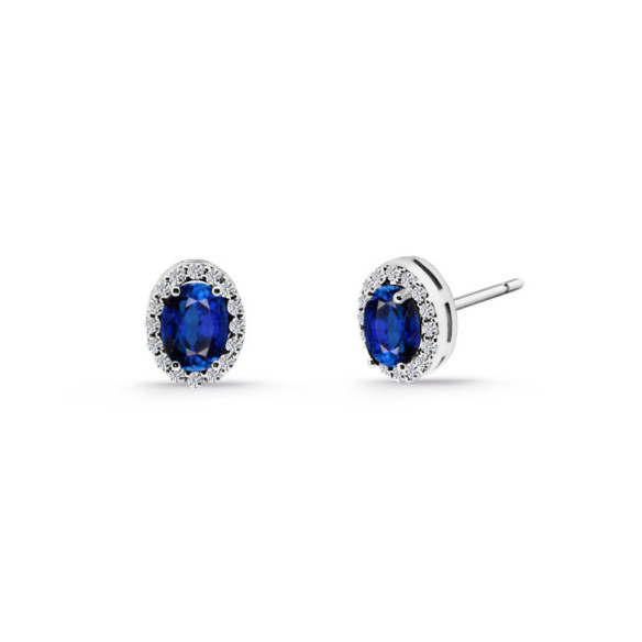 Pendientes Zafiro oval Orla Sunset 1.20 - Brincos de safira