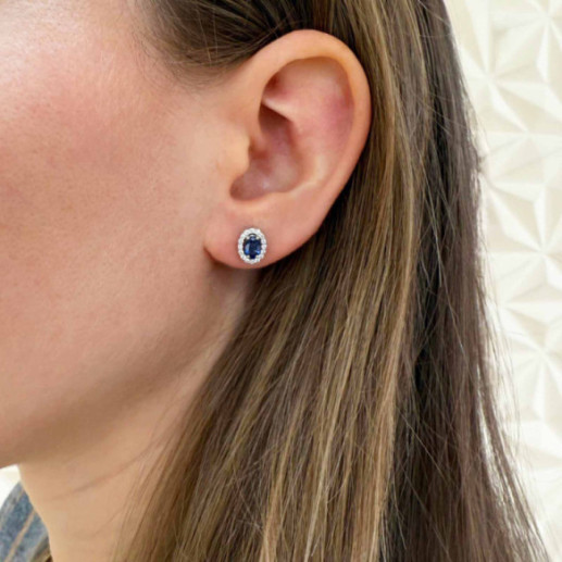 Pendientes Zafiro oval Orla Sunset 1.20 - Pendientes de Zafiro 2