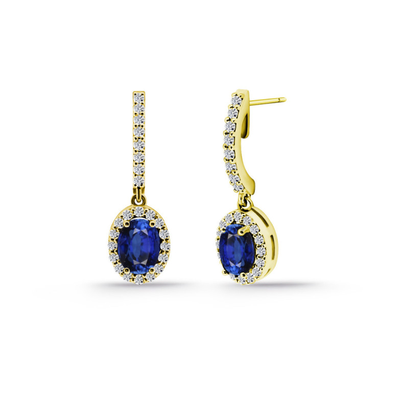 Pendientes Zafiro Orla Sunset 1.20 Oro Amarillo - Brincos