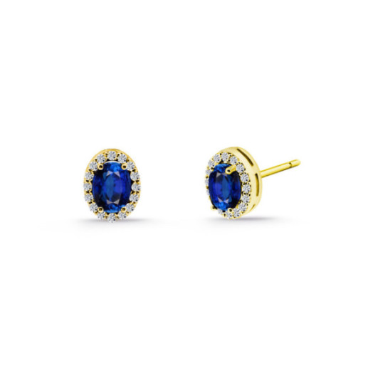 Pendientes Zafiro oval Orla Sunset 1.20 oro amarillo - Pendientes de Zafiro