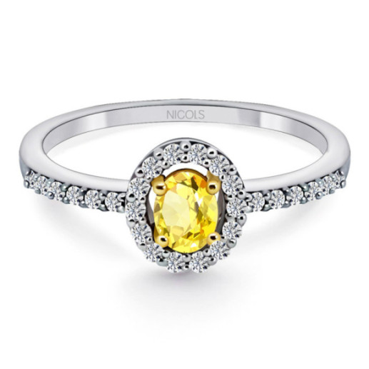Anillo Zafiro Amarillo Dalia Sunset 0.55 - Anillos de Zafiro