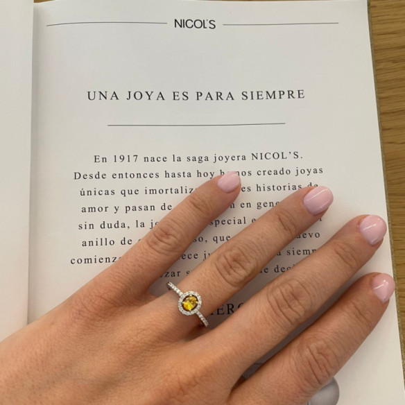 Anillo Zafiro Amarillo Dalia Sunset 0.55 - Anéis de safira