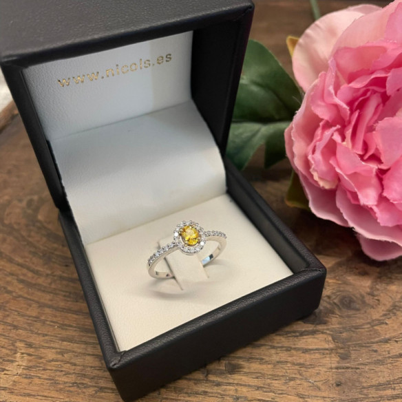 Anillo Zafiro Amarillo Dalia Sunset 0.55 - Anéis de safira