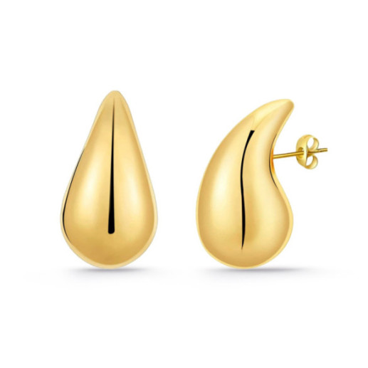 Pendientes Gota 27mm Nochentera - Goldohrringe ohne Steine