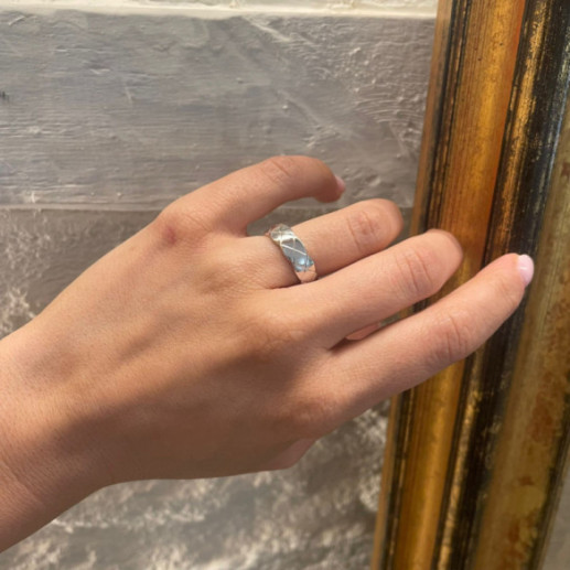 Alianza Apolo Oro Blanco 60Mm - Homem de anéis de casamento 2