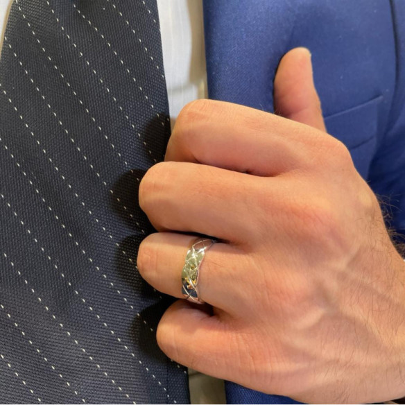 Alianza Apolo Oro Blanco 60Mm - Homem de anéis de casamento
