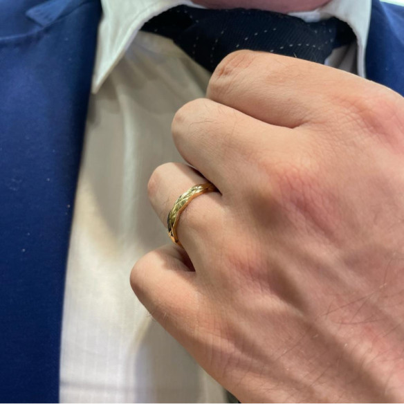 Apollo Wedding Ring Yellow Gold 35mm - Wedding rings man