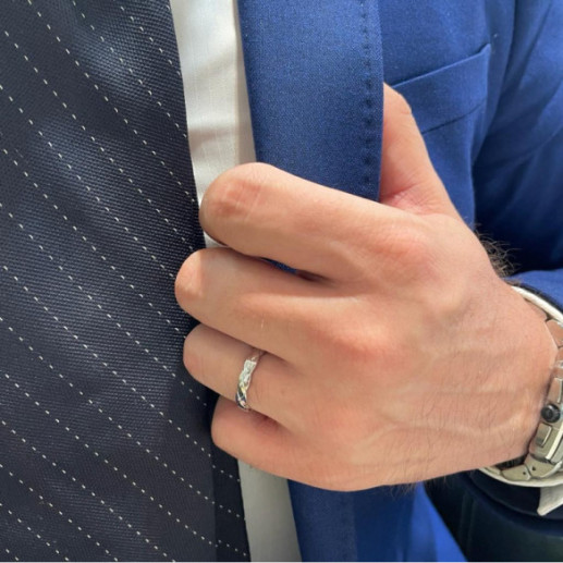 Alianza Apolo Oro Blanco 35Mm - Anillos de Boda Hombre 2