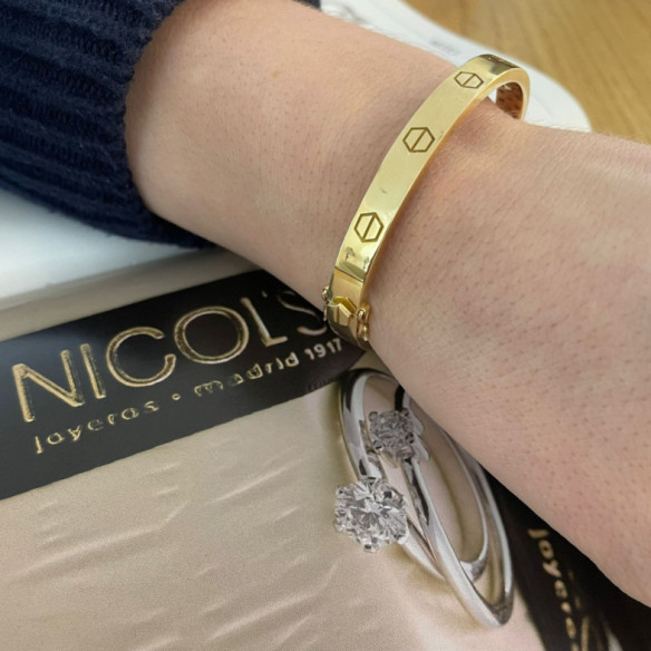 Brazalete de Oro Tornillos Armonía 6mm - PULSERAS