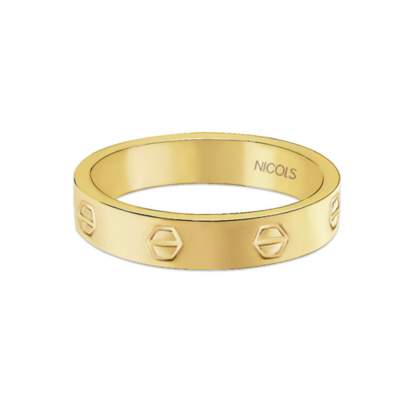 Gold Ring Screws Harmony 4mm - Golden rings without stones